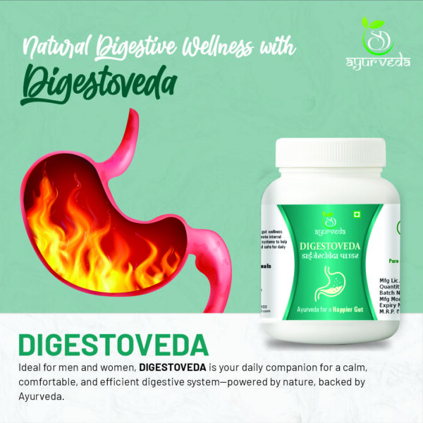 Digestoveda – Ayurvedic Digestive Health Formula | Gas, Bloating & Acidity Relief | Gut & Metabolism Support